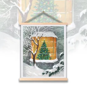 "Christmas Tree Cottage" Crystal Art Scroll Kit "Christmas Tree Cottage" Crystal Art Scroll Kit