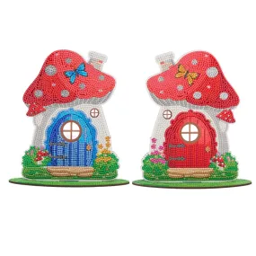 "Cute Toadstools" Crystal Art Wooden Decoration "Cute Toadstools" Crystal Art Wooden Decoration