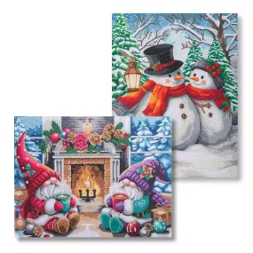 "Modern Christmas Set" Crystal Art Canvas Kit 35cmx45cm Set of 2 "Modern Christmas Set" Crystal Art Canvas Kit 35cmx45cm Set of 2