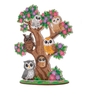 "Owl Tree" Crystal Art Wooden Decoration "Owl Tree" Crystal Art Wooden Decoration