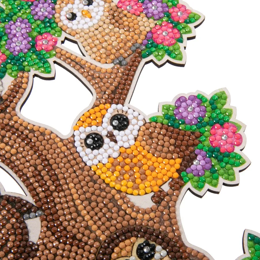 "Owl Tree" Crystal Art Wooden Decoration