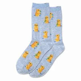 "Prairie Dog" Cotton Crew Socks by Hot Sox - Medium "Prairie Dog" Cotton Crew Socks by Hot Sox - Medium