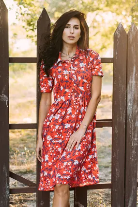 Red floral dress Red floral dress