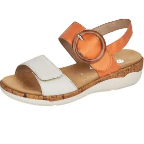 Remonte Womens Leather Sandals - Orange Remonte Womens Leather Sandals - Orange