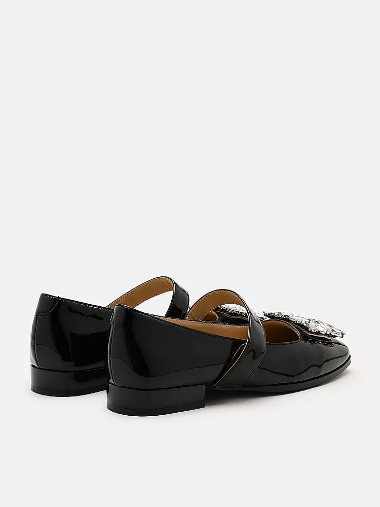 [SALE]Rena Rhinestone Patent Flats Maryjanes