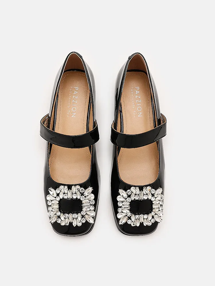 [SALE]Rena Rhinestone Patent Flats Maryjanes