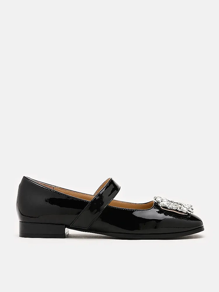 [SALE]Rena Rhinestone Patent Flats Maryjanes