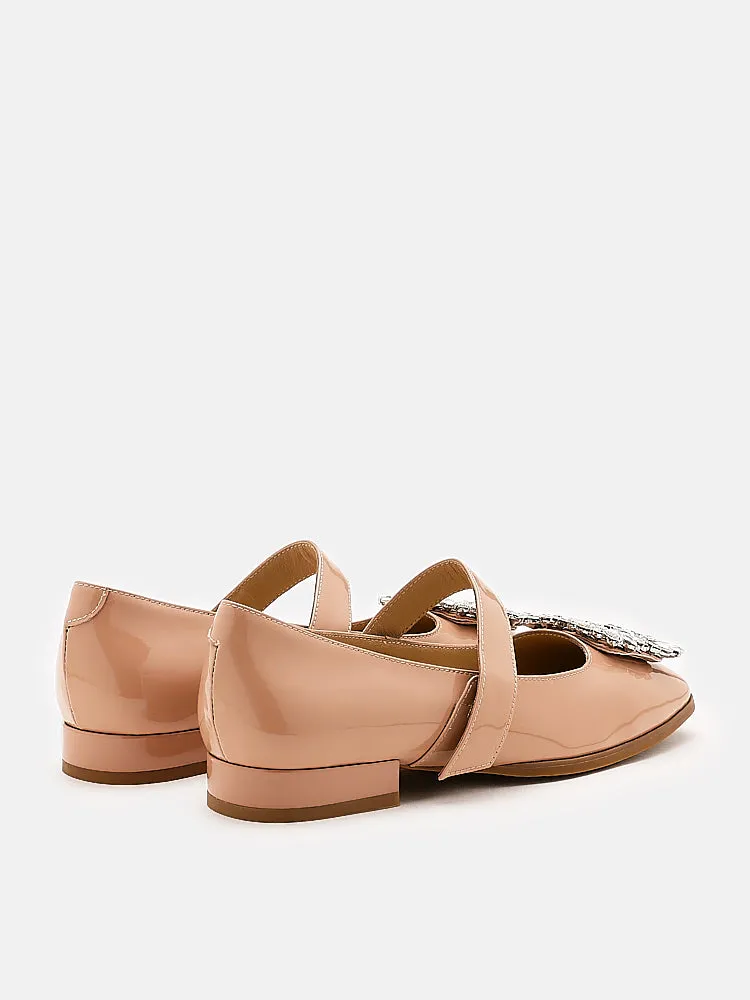 [SALE]Rena Rhinestone Patent Flats Maryjanes