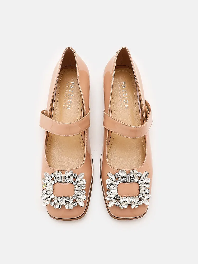 [SALE]Rena Rhinestone Patent Flats Maryjanes