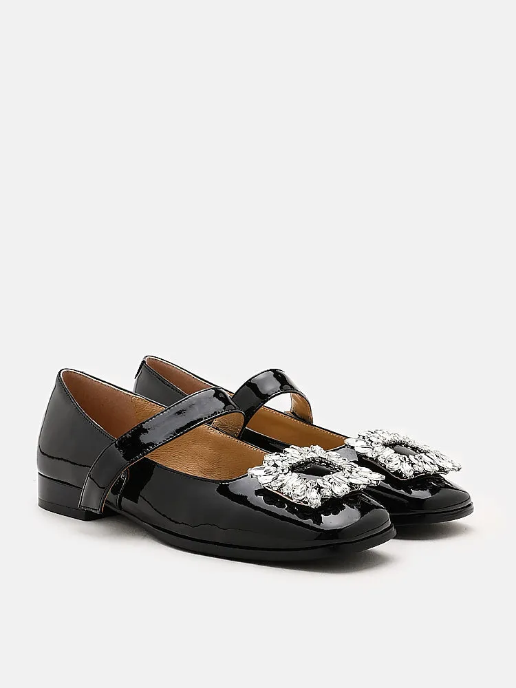 [SALE]Rena Rhinestone Patent Flats Maryjanes
