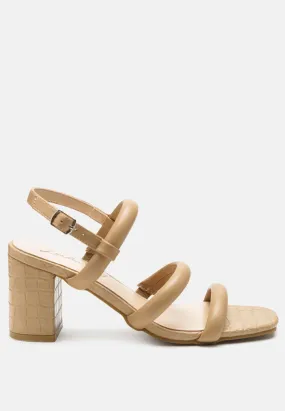 Slater Croc Skin Faux Leather Block Heel Sandals Slater Croc Skin Faux Leather Block Heel Sandals
