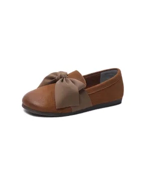 Soft Leather Round Head Bowknot Retro Flat Shoes Soft Leather Round Head Bowknot Retro Flat Shoes