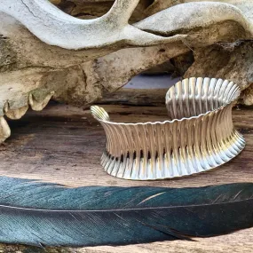 Sterling silver corrugated cuff bracelet Sterling silver corrugated cuff bracelet