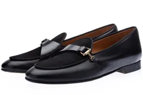 TANGERINE 12 CORDOVAN BLACK BELGIAN LOAFERS TANGERINE 12 CORDOVAN BLACK BELGIAN LOAFERS