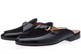 TANGERINE 12 CORDOVAN BLACK MULES TANGERINE 12 CORDOVAN BLACK MULES