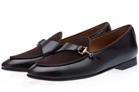 TANGERINE 12 CORDOVAN COCOA BELGIAN LOAFERS TANGERINE 12 CORDOVAN COCOA BELGIAN LOAFERS