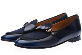 TANGERINE 12 CORDOVAN NAVY BELGIAN LOAFERS TANGERINE 12 CORDOVAN NAVY BELGIAN LOAFERS