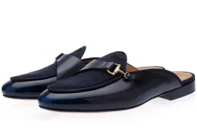 TANGERINE 12 CORDOVAN NAVY MULES TANGERINE 12 CORDOVAN NAVY MULES