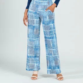 Textured Wide Leg Pocket Pant - Denim Plaid - Final Sale! Textured Wide Leg Pocket Pant - Denim Plaid - Final Sale!