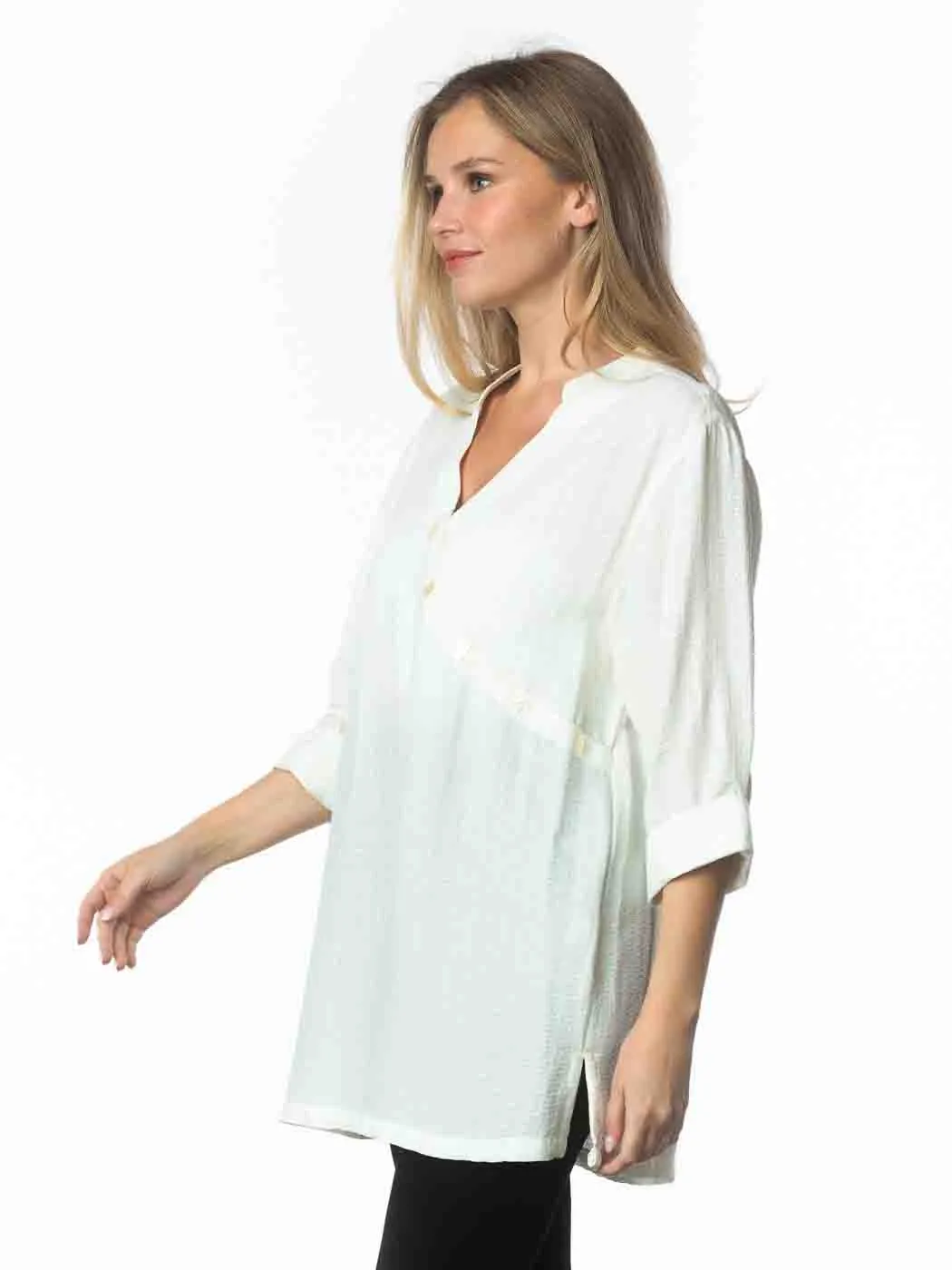 Tianello  "Armani" Jacquard  Sueded Cupro "Diva' Blouse