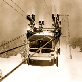 Vintage Ski Photo - Timberline Lodge Skiway Tram Vintage Ski Photo - Timberline Lodge Skiway Tram
