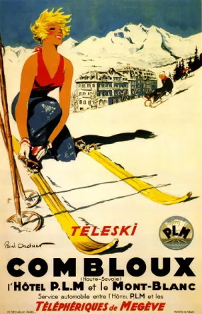 Vintage Ski Poster - Combloux Vintage Ski Poster - Combloux