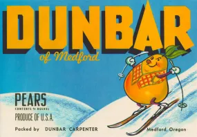Vintage Ski Poster - Dunbar Ski Pear - Blue Vintage Ski Poster - Dunbar Ski Pear - Blue