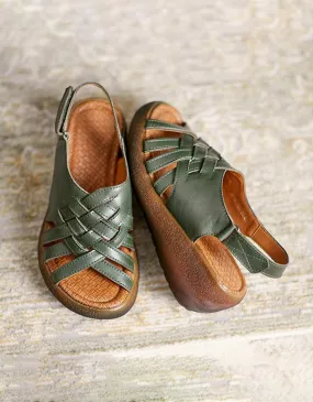 Women's Wedge Slingback Sandals Green Women's Wedge Slingback Sandals Green