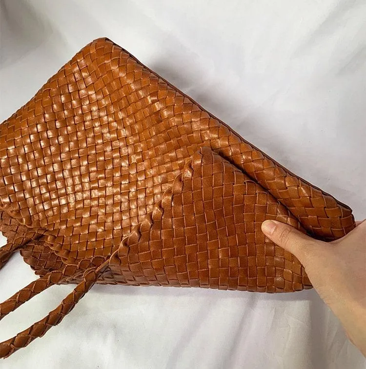 Woven leather bag | handmade full grain leather bag | Minimalist women's Bag, Handbag, Soft Leather Tote, Daily Bag, Gift for Her