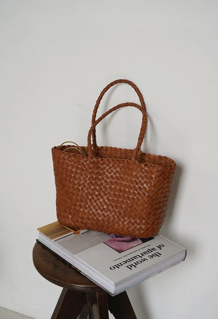 Woven leather bag | handmade full grain leather bag | Minimalist women's Bag, Handbag, Soft Leather Tote, Daily Bag, Gift for Her