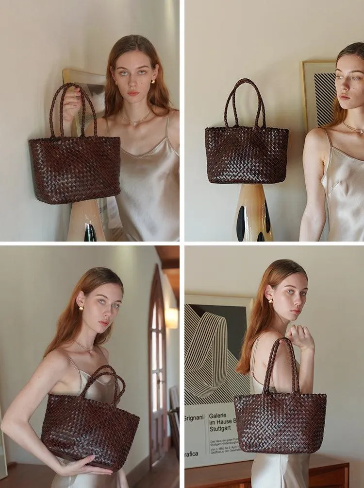 Woven leather bag | handmade full grain leather bag | Minimalist women's Bag, Handbag, Soft Leather Tote, Daily Bag, Gift for Her