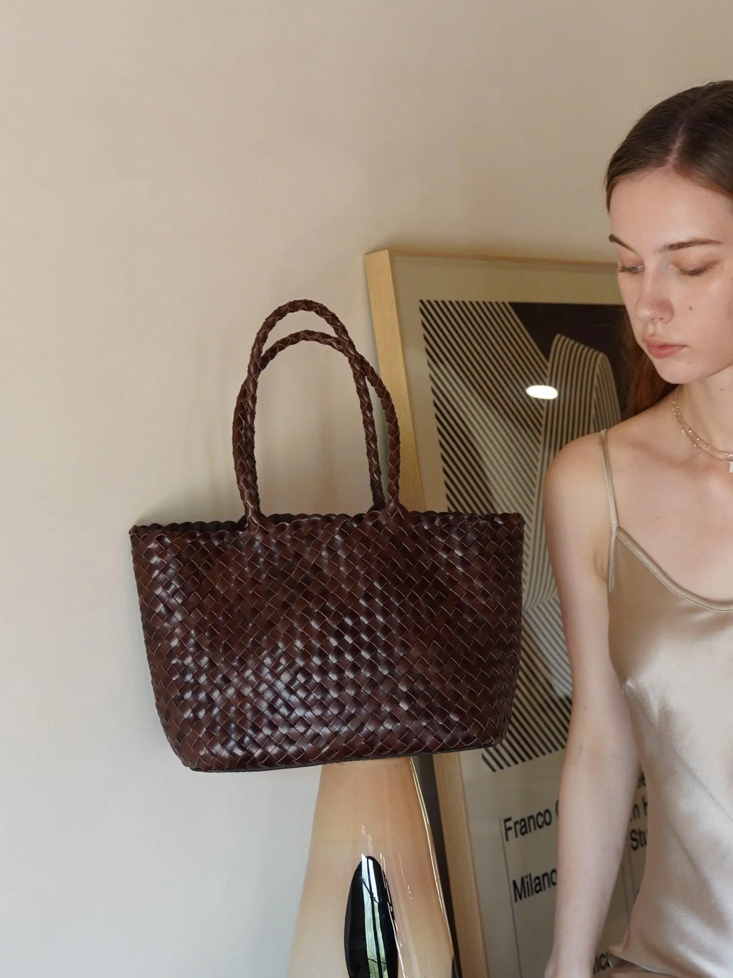 Woven leather bag | handmade full grain leather bag | Minimalist women's Bag, Handbag, Soft Leather Tote, Daily Bag, Gift for Her