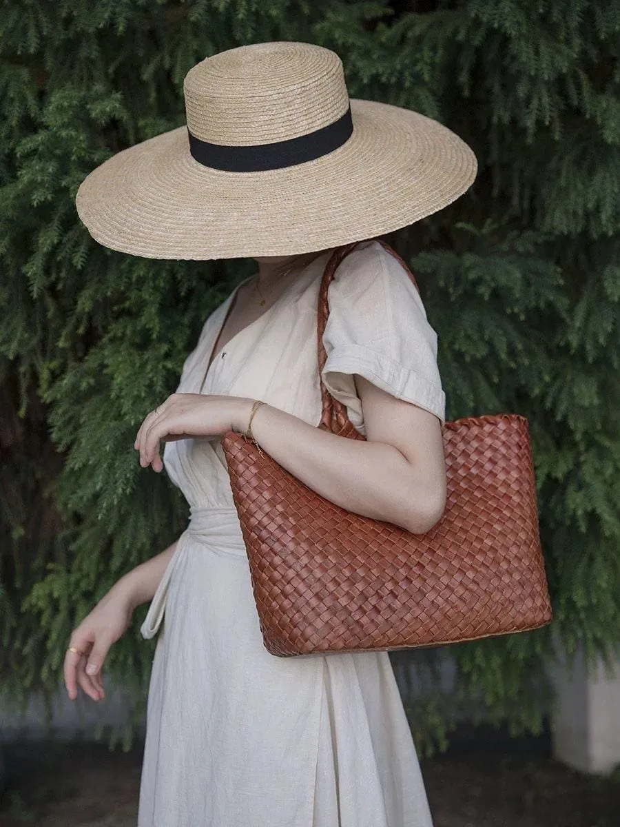 Woven leather bag | handmade full grain leather bag | Minimalist women's Bag, Handbag, Soft Leather Tote, Daily Bag, Gift for Her