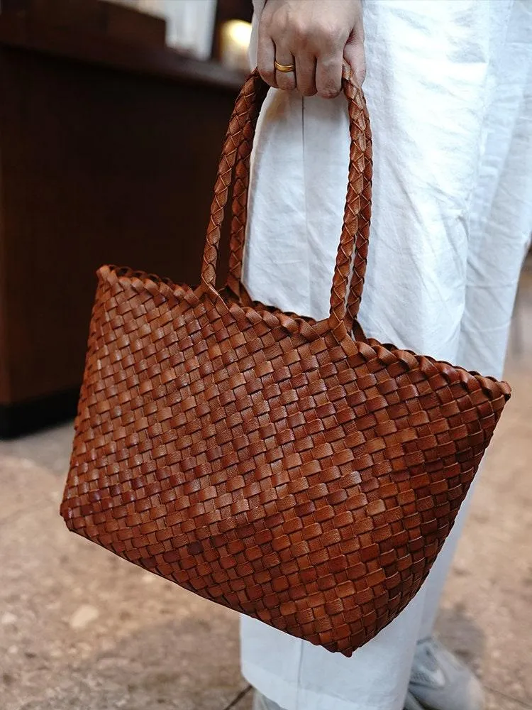 Woven leather bag | handmade full grain leather bag | Minimalist women's Bag, Handbag, Soft Leather Tote, Daily Bag, Gift for Her