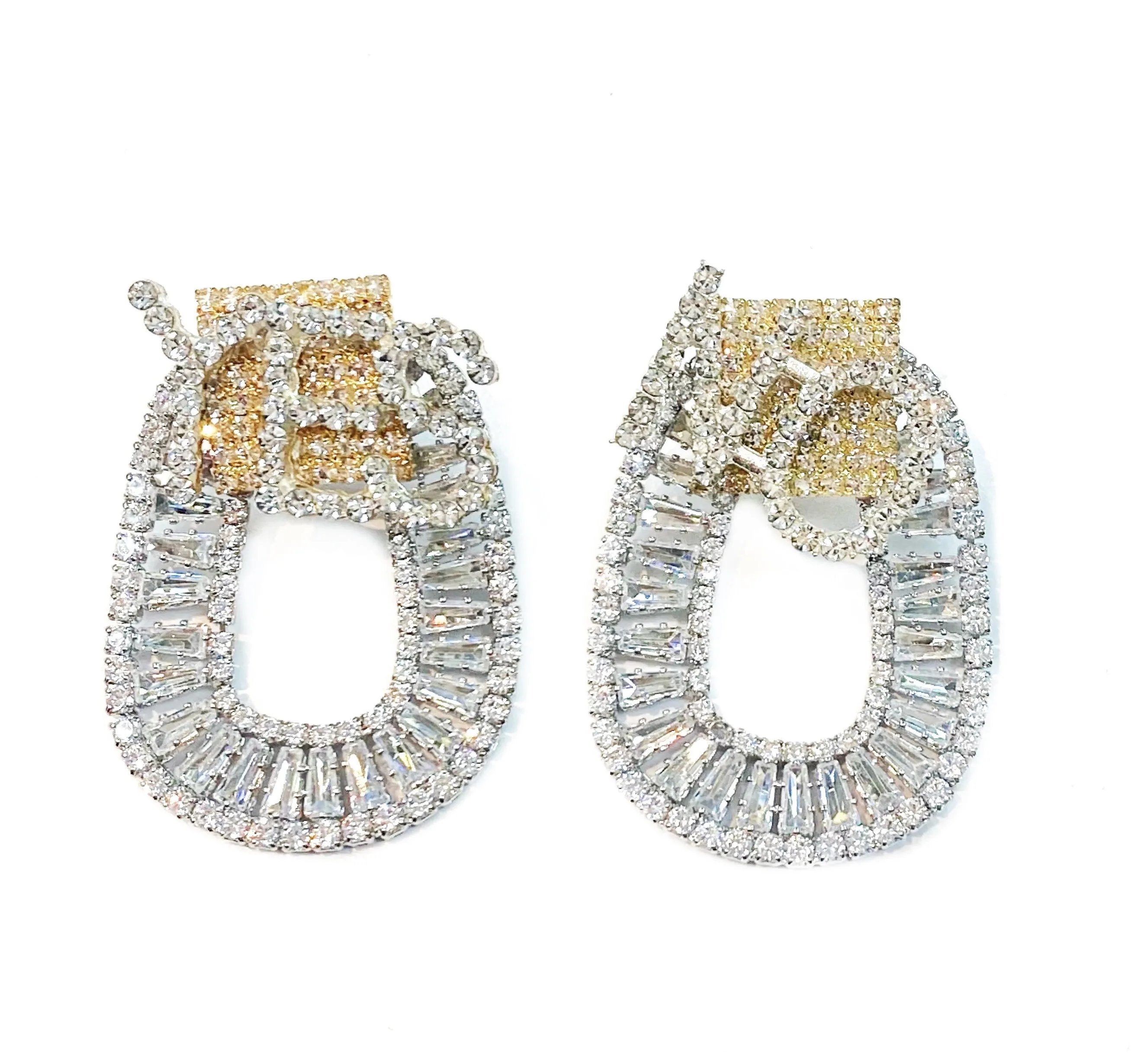 ''YES NO'' DUAL TONE EARRINGS