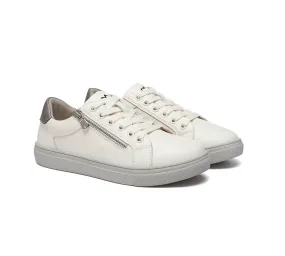 Zip Decor Low-Top Leather White Sneakers Women Chloe Zip Decor Low-Top Leather White Sneakers Women Chloe